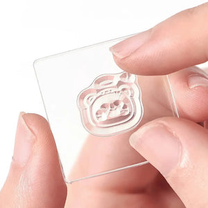 Tampon silicone scrapbooking, motif monté sur le bloc acrylique transparent