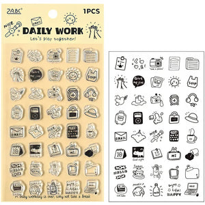 Tampon silicone scrapbooking, planche transparente quotidien (objets du jour)