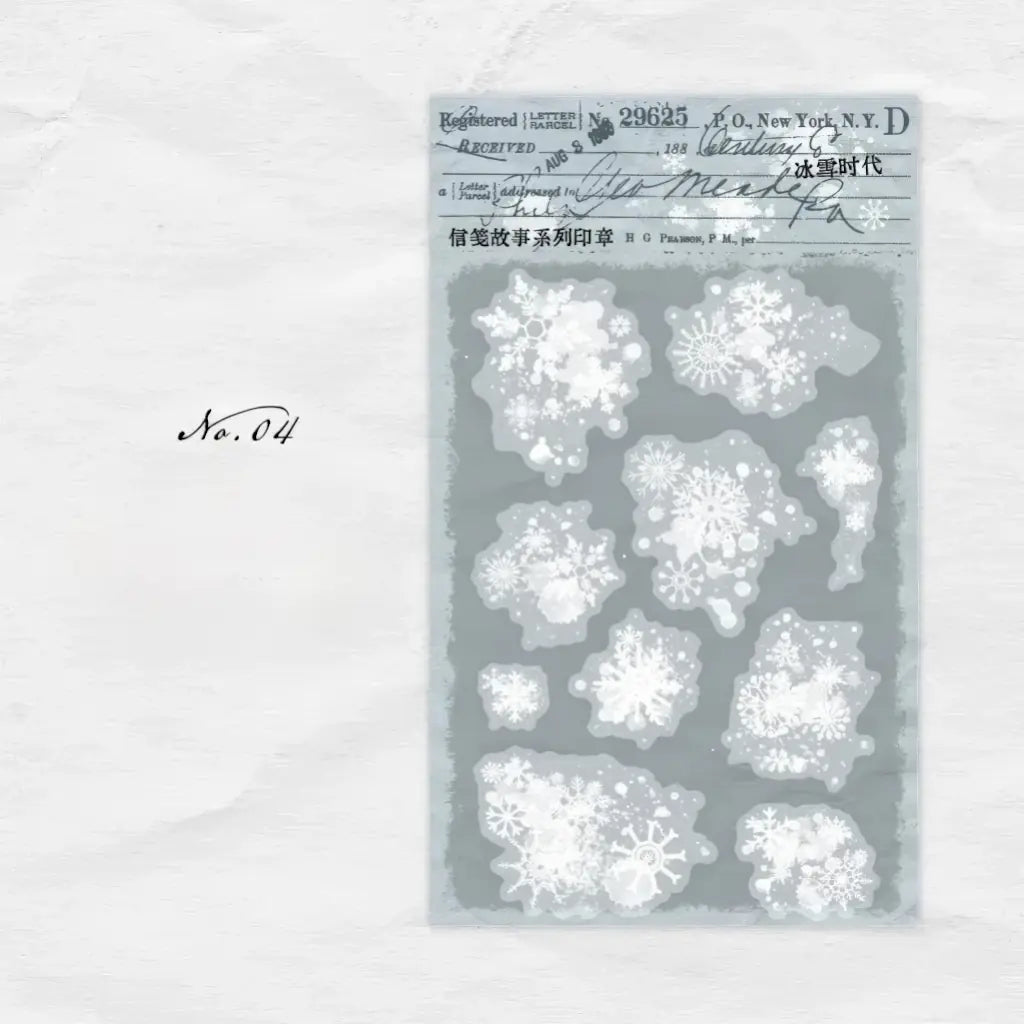 Tampon transparent scrapbooking, motif flocons de neige hivernal