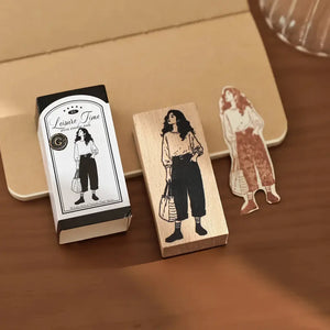 Tampons scrapbooking Personnages, silhouette de femme élégante en bois