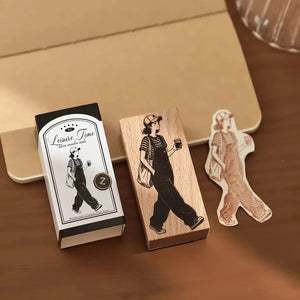 Tampons scrapbooking Personnages, silhouette de promeneur en bois